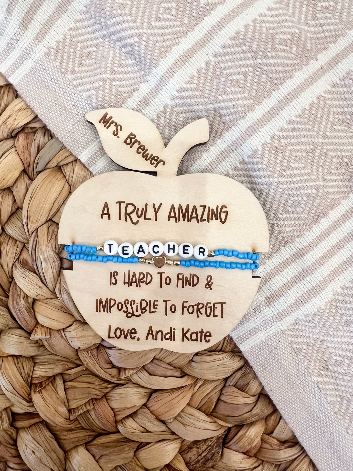 Teacher Apple Bracelet