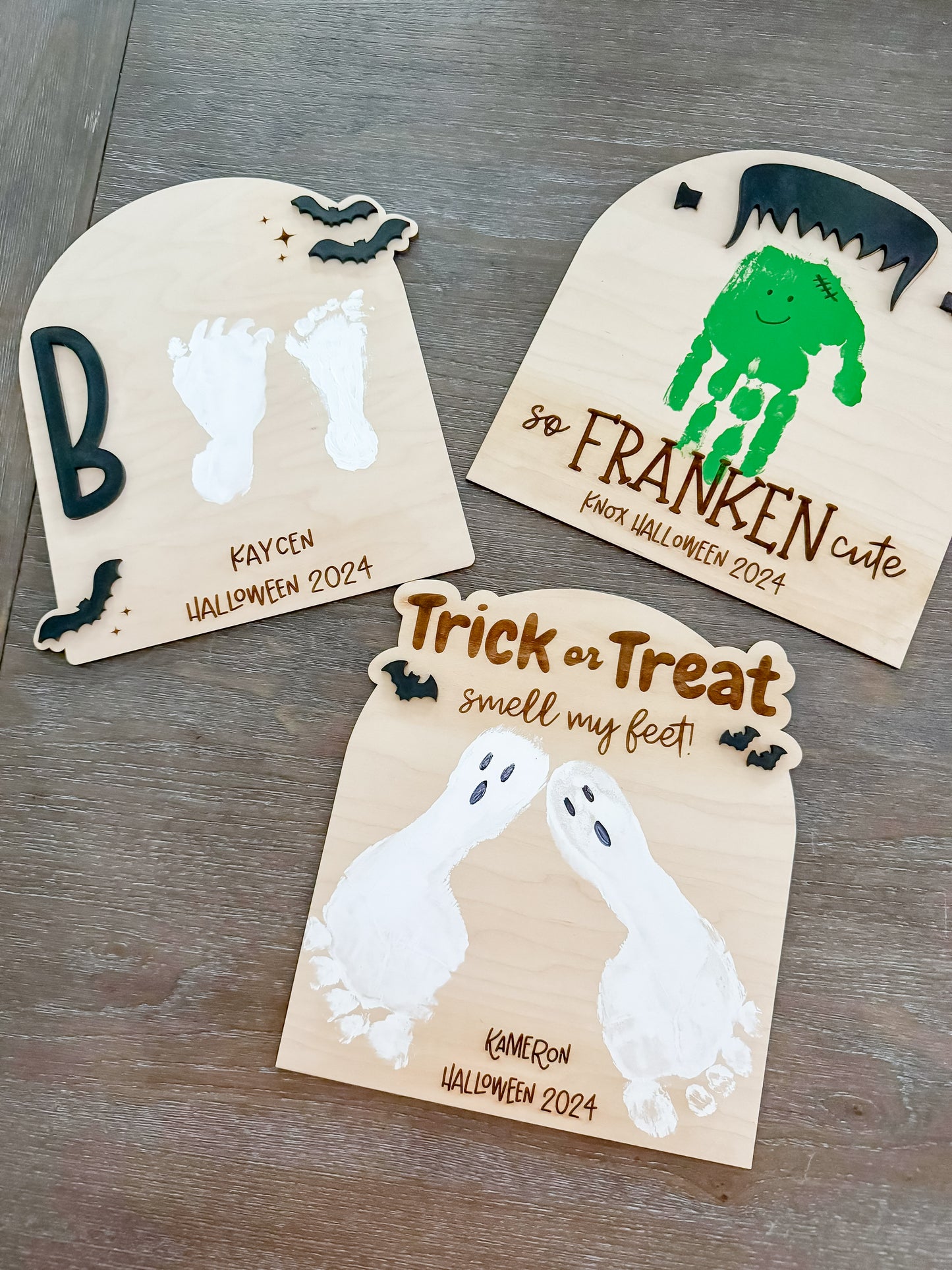 BOO Halloween Handprint Footprint Board