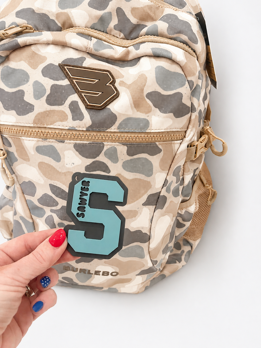 Backpack tag (Charcoal + Turquoise)