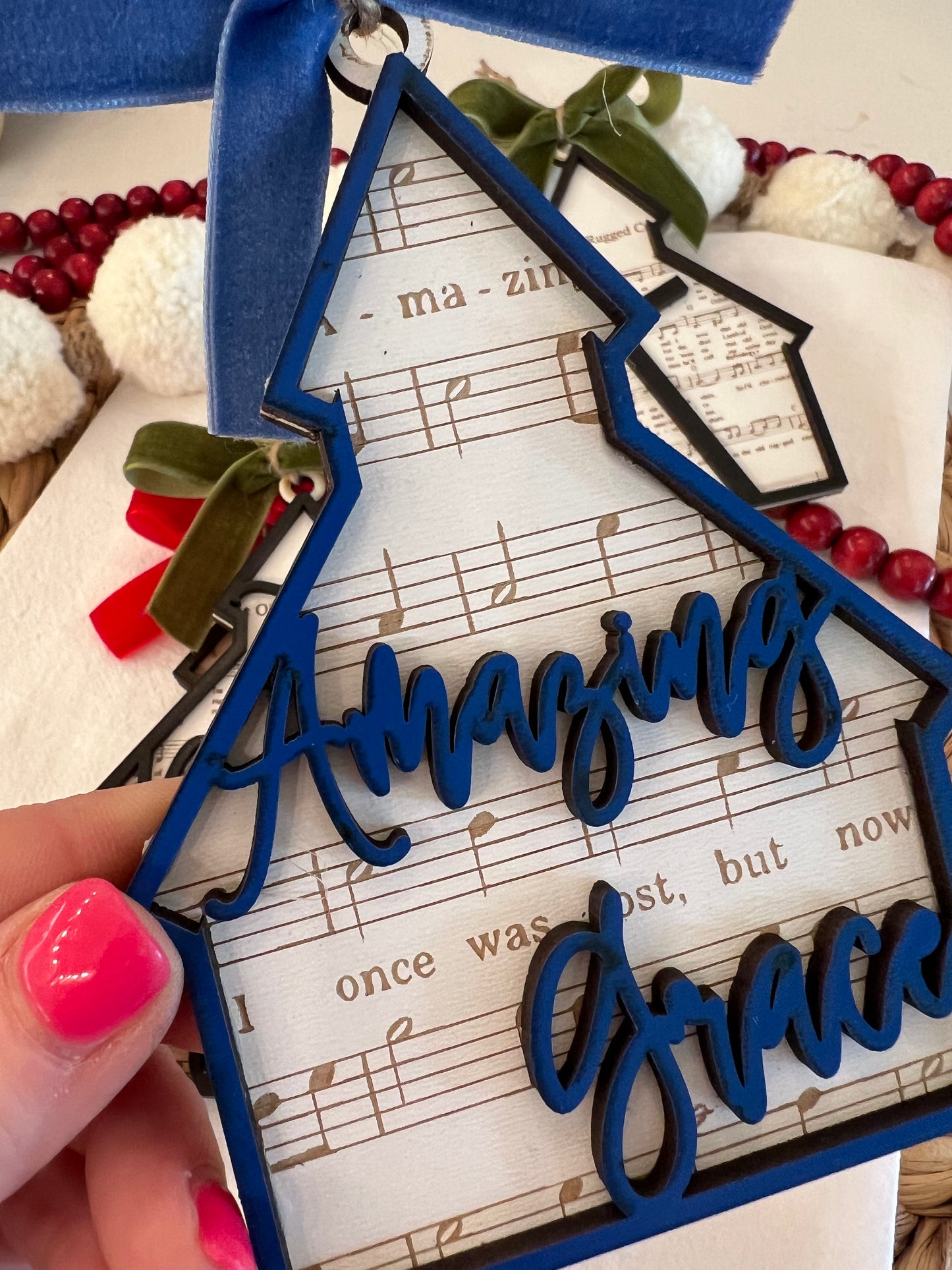Blue Amazing Grace Ornament