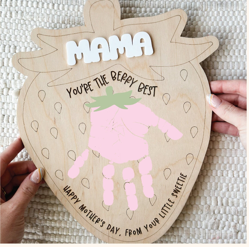 Mother’s Day Berry Handprint Sign