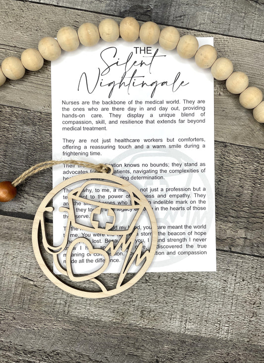 Silent Nightingale Nurse Story Card Ornament