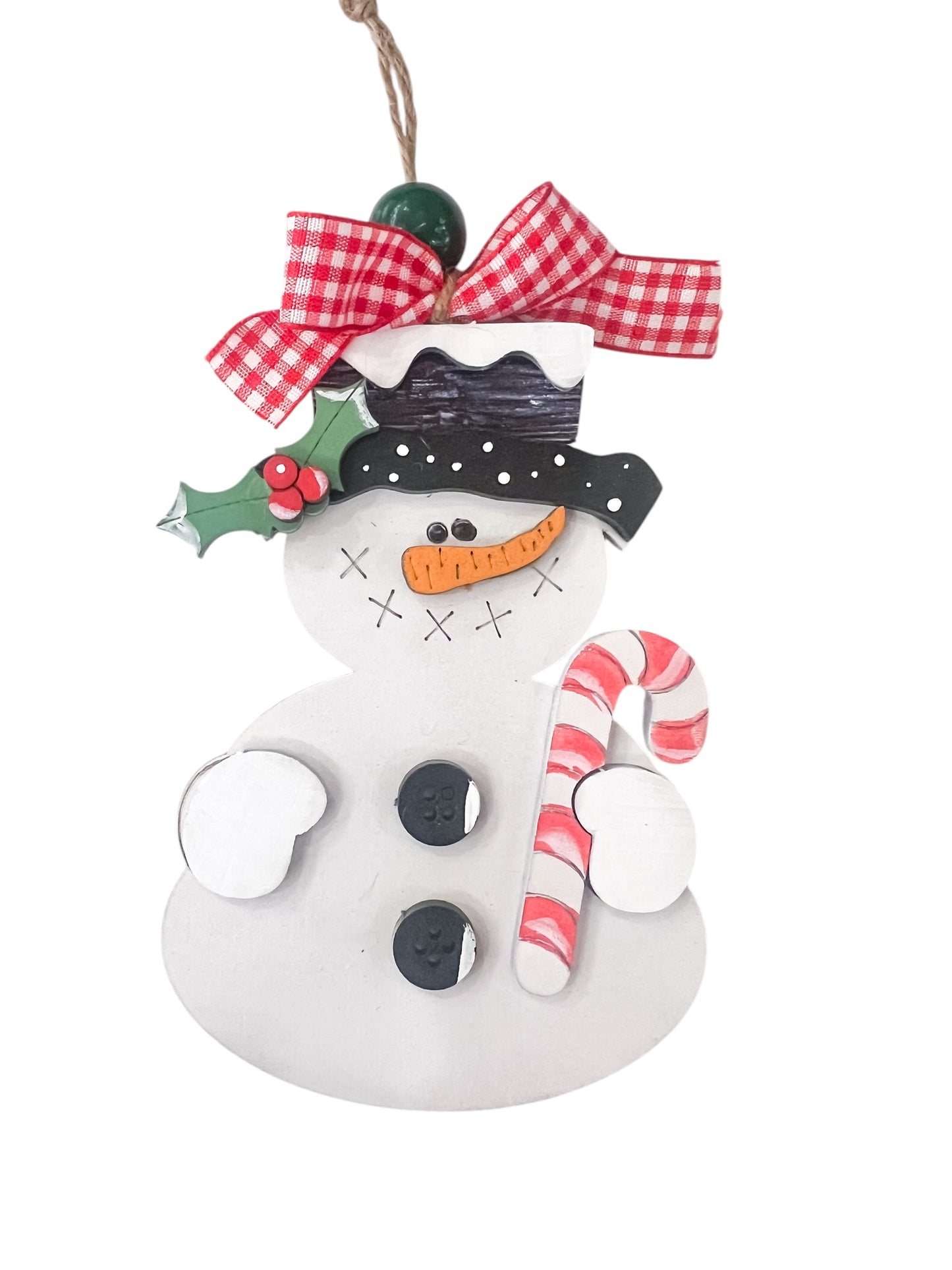 Candy Cane Snowman DIY Ornament Kit