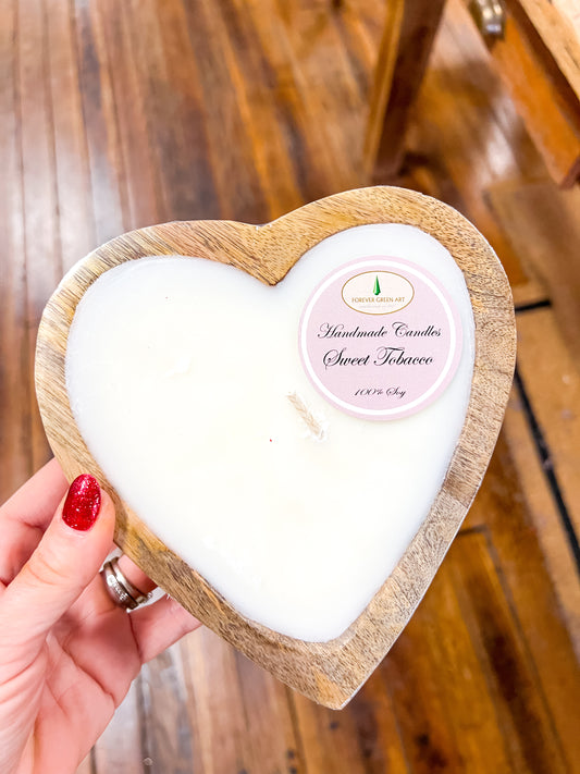 Heart Shaped Dough Bowl Candles