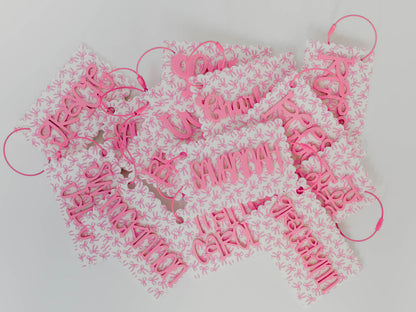 Pink Bows Backpack Tag