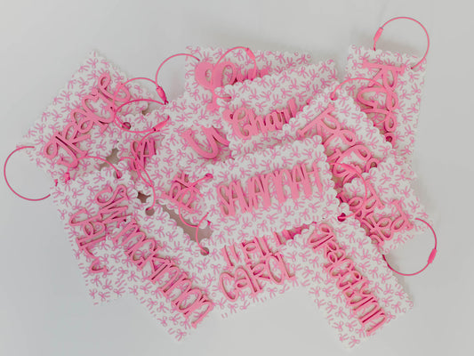 Pink Bows Backpack Tag