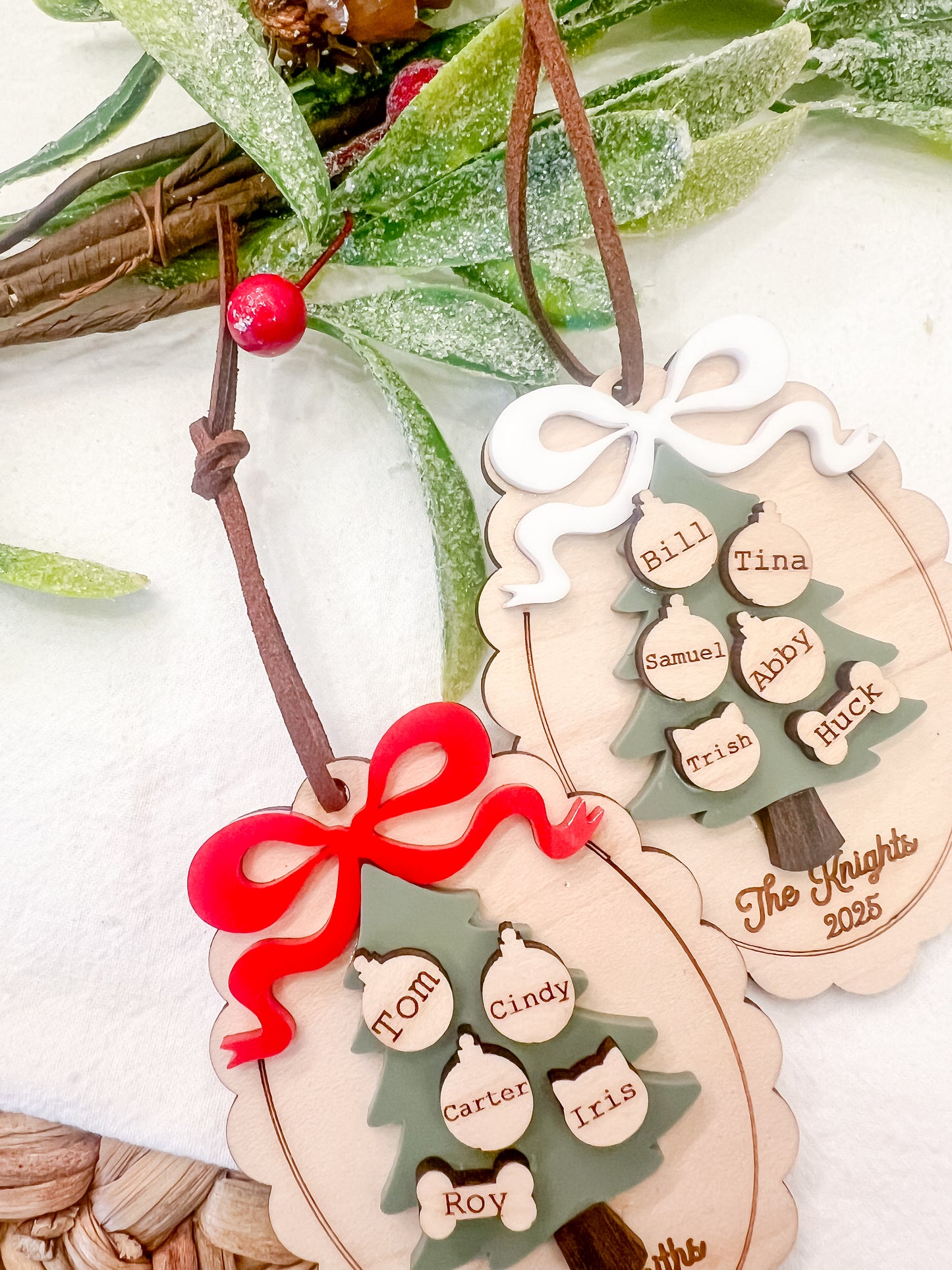 Acrylic Bow Tree Ornament