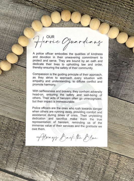 Police Officer “Home Guardians” Story Card Ornament