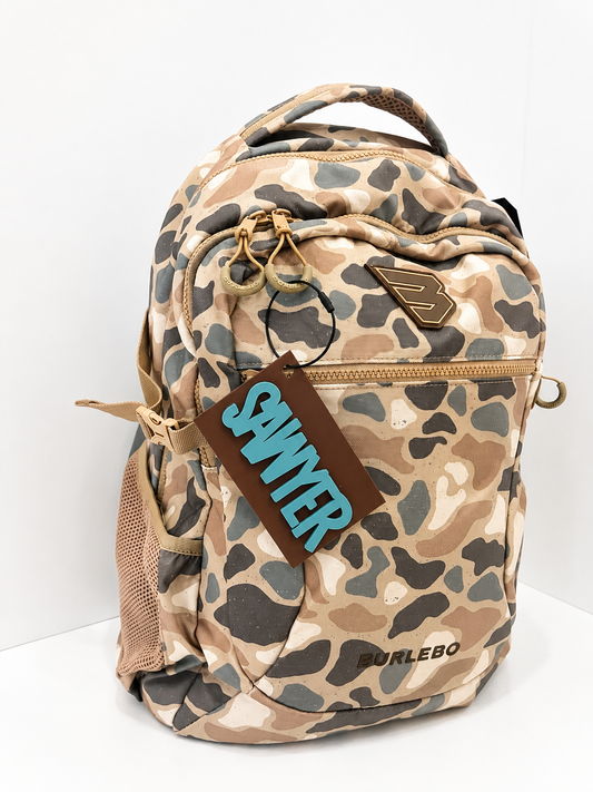 Backpack Tag - Deep Brown/Turqouise