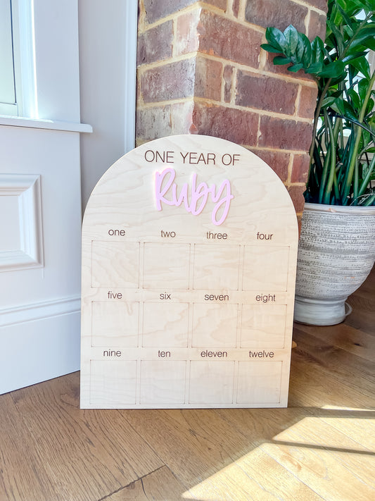 One Year Photo Frame Board