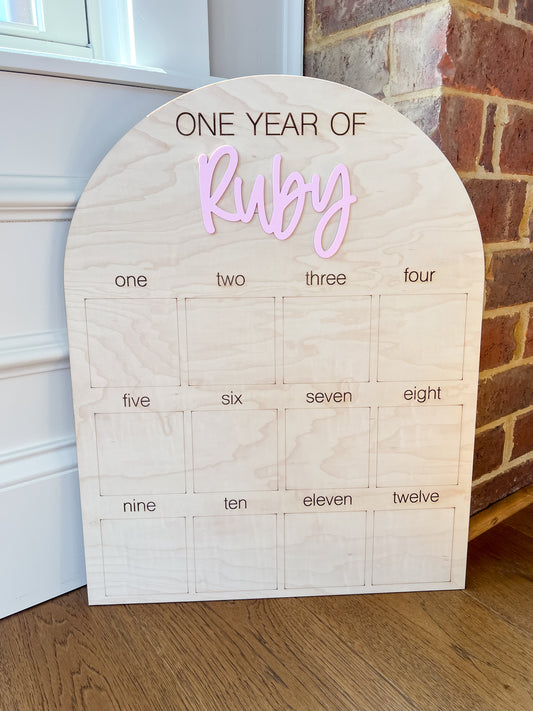 One Year Photo Frame Board