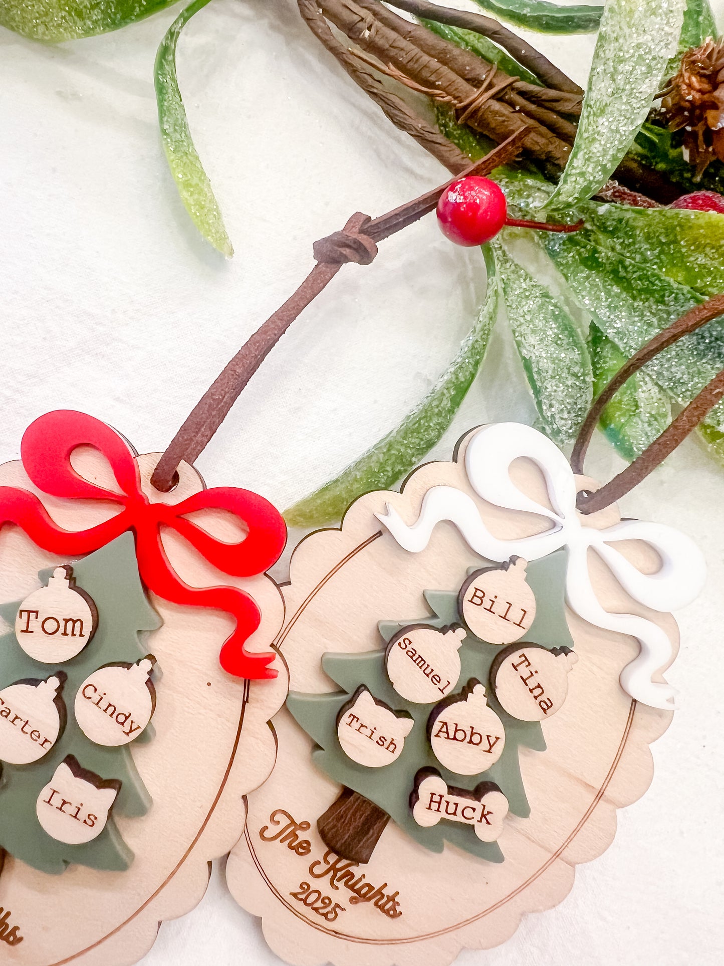 Acrylic Bow Tree Ornament