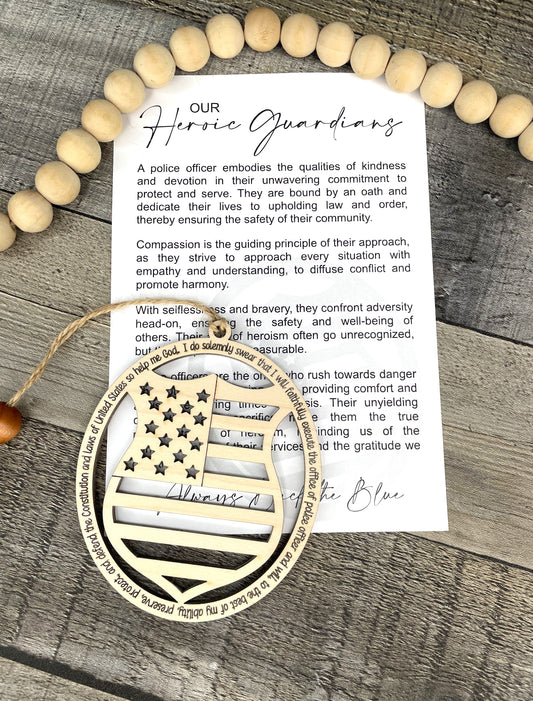 Police Officer “Home Guardians” Story Card Ornament