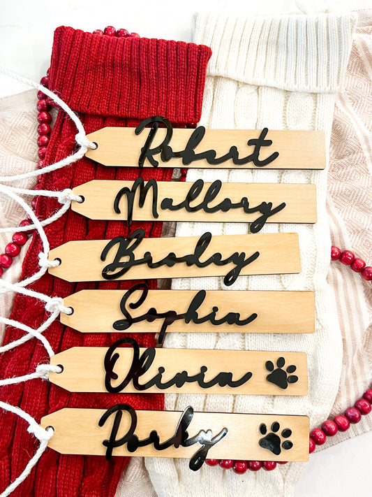 Wooden & Acrylic Stocking Tags