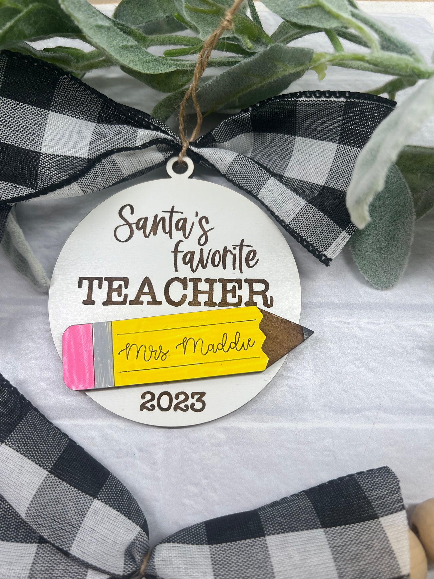 Santa’s Favorite Teacher ornament