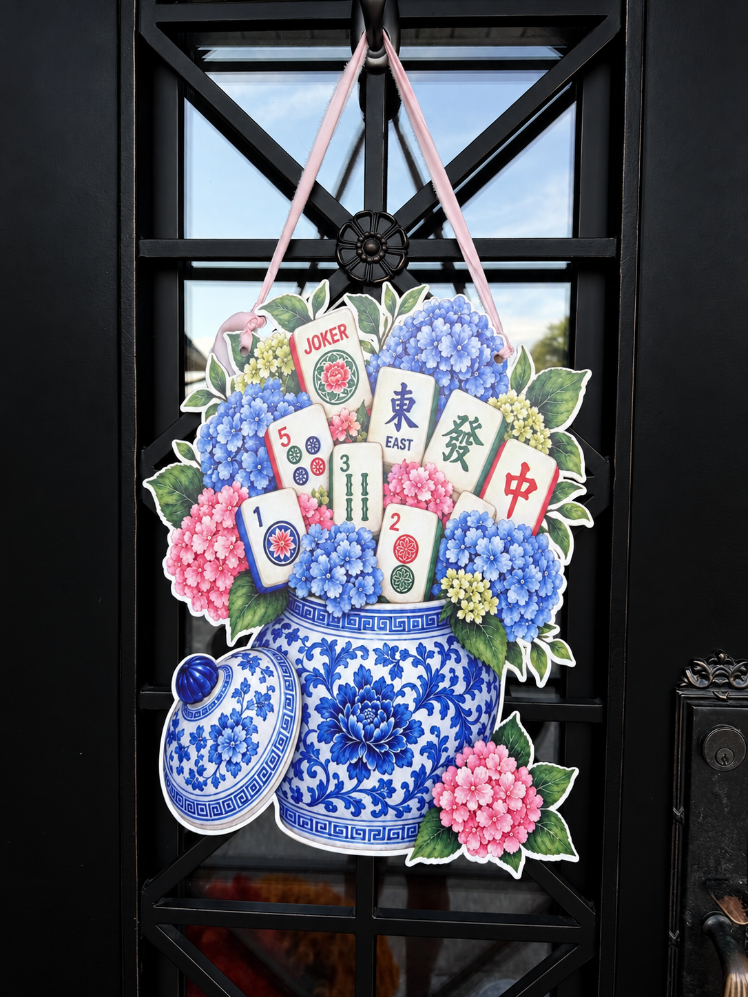 Chinoiserie Mahjong Door Hanger
