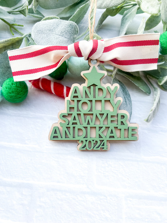 Family Name Christmas Tree Ornament