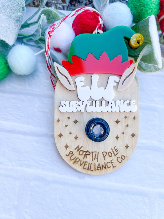 Elf Surveillance Ornament or Magnet