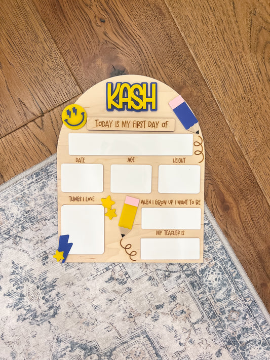 Boy Smiley First & Last Day Sign