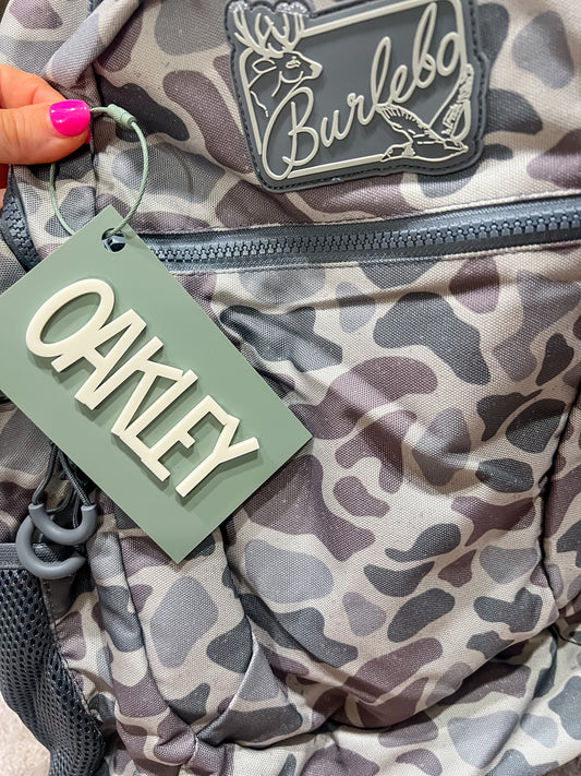 BackPack Tag (Straight or Scalloped)