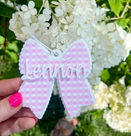 Acrylic Bow Bag Tag