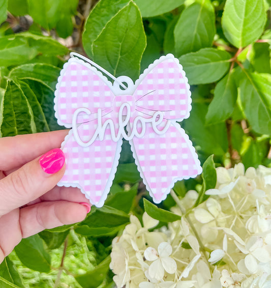 Acrylic Bow Bag Tag