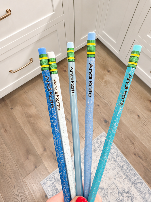 Blue Frost Glitter Pencils