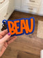 Royal Blue Matte & Orange Personalized Backpack Tag