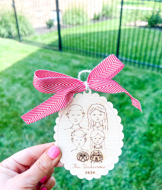 Personalized Family Faces Ornament