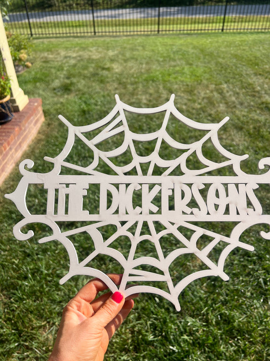 Personalized Spider Web Wreath Insert