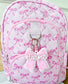 Pink Frost Acrylic Bow Bag Tag