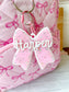 Pink Frost Acrylic Bow Bag Tag