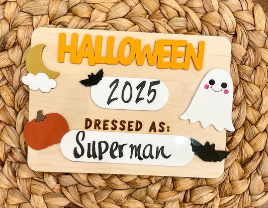Halloween Costume Photo Prop Sign