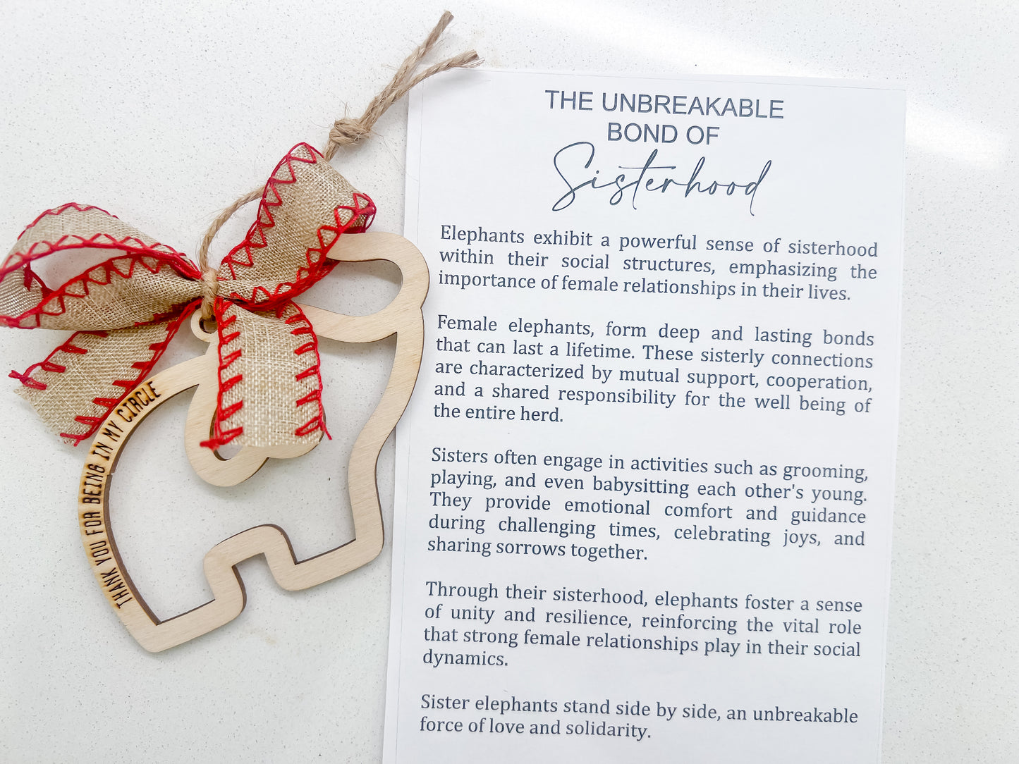 Unbreakable Bond of Sisterhood Elephant Ornament