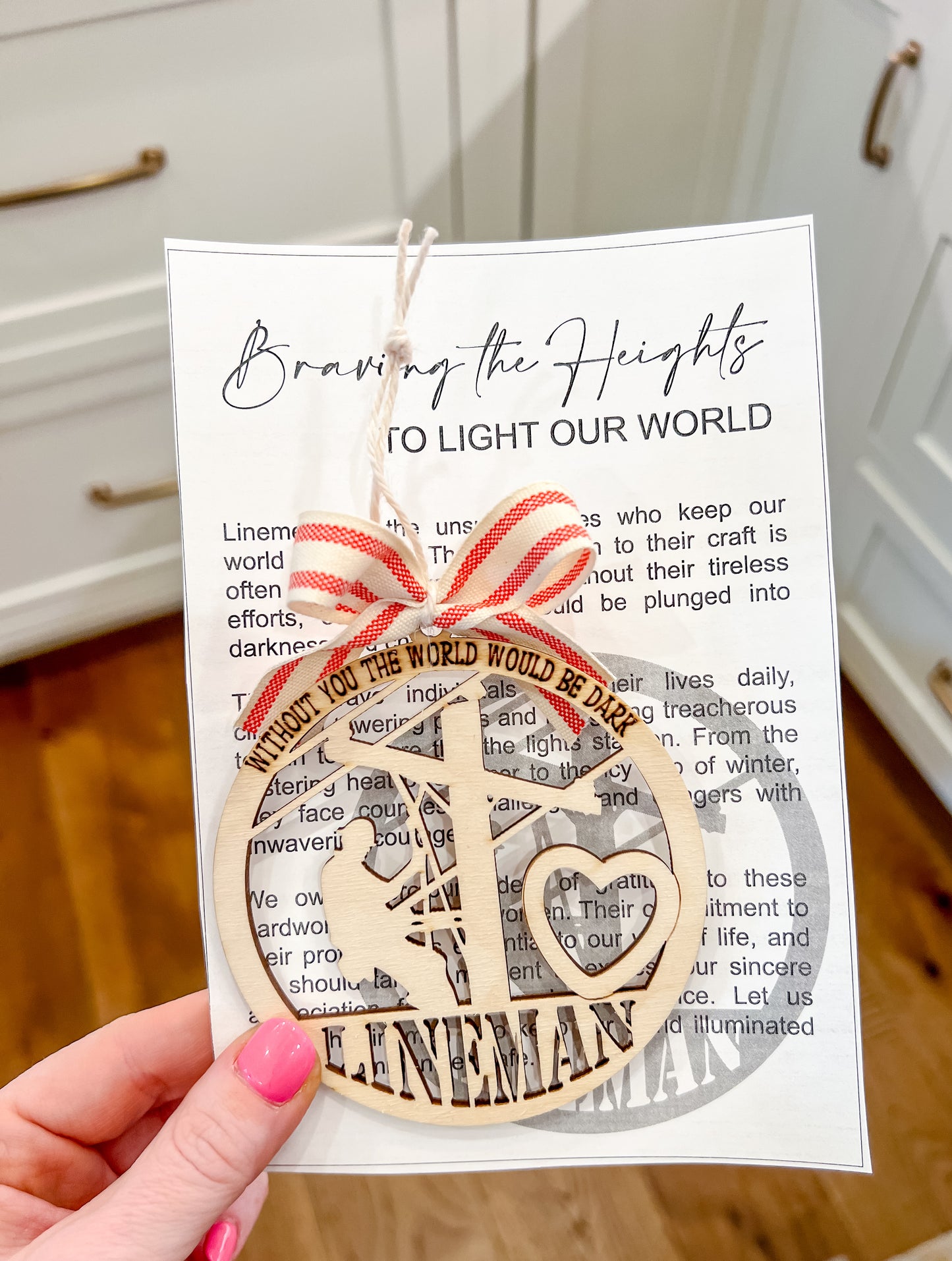 Lineman Story Card Ornament