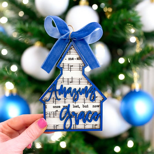 Blue Amazing Grace Ornament