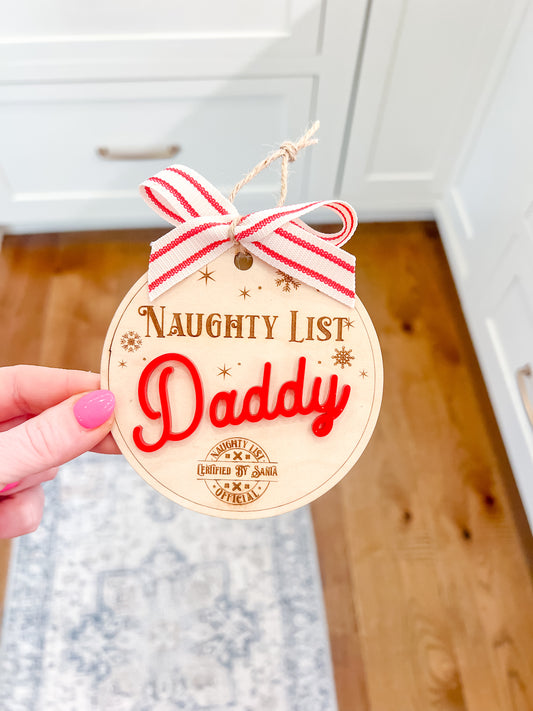 Naughty List Ornament