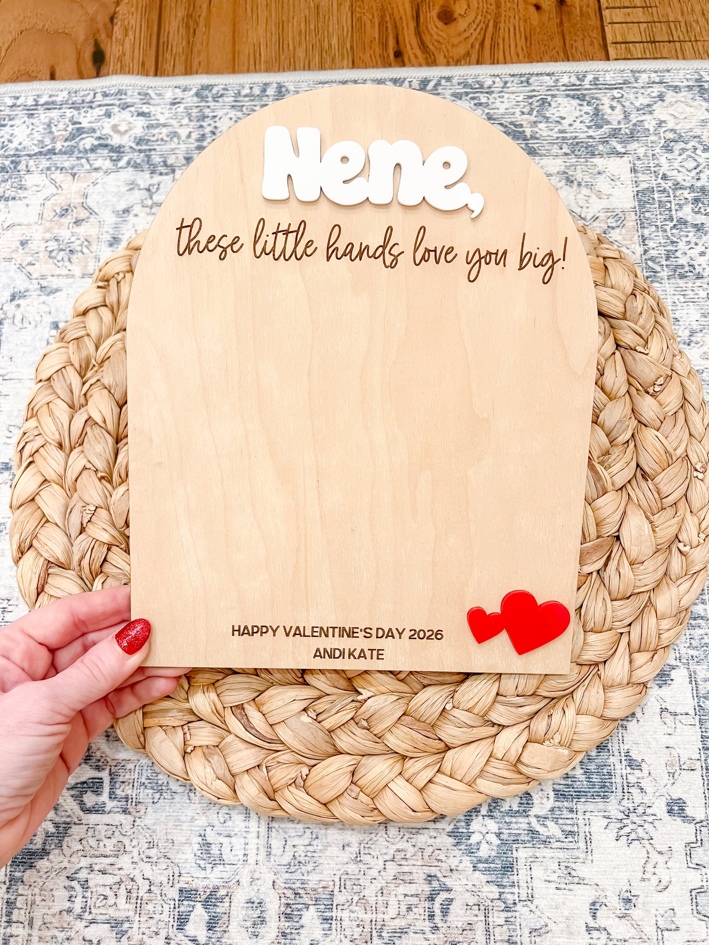 Valentine Handprint Keepsake Board