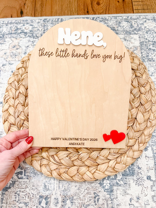 Valentine Handprint Keepsake Board