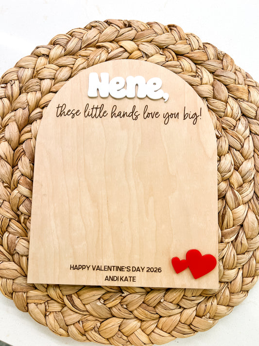 Valentine Handprint Keepsake Board