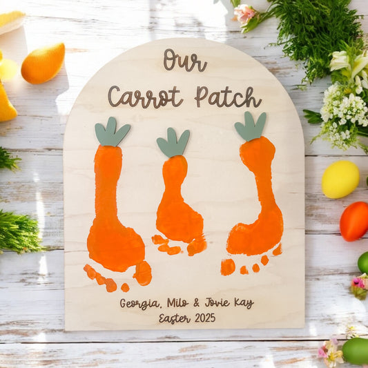 Carrot Patch Footsie Print Keepsake Board