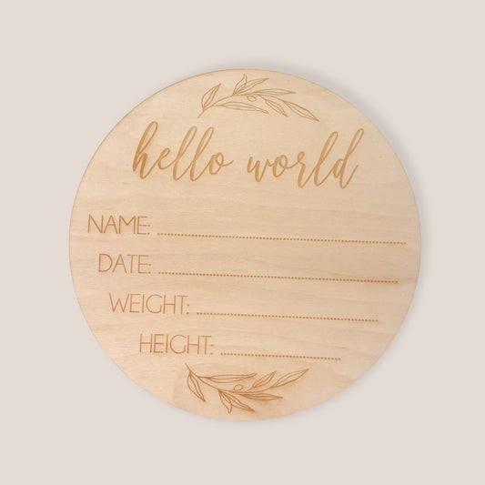 Hello World Birth Stat Disc