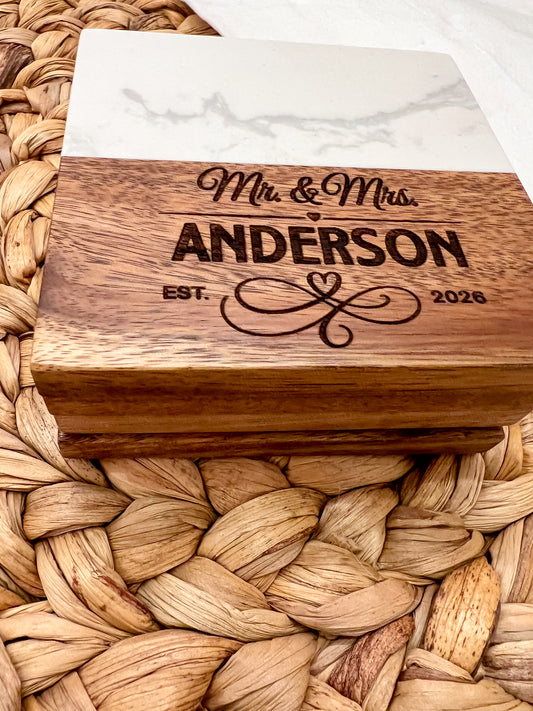 Mr. & Mrs. Coaster Set
