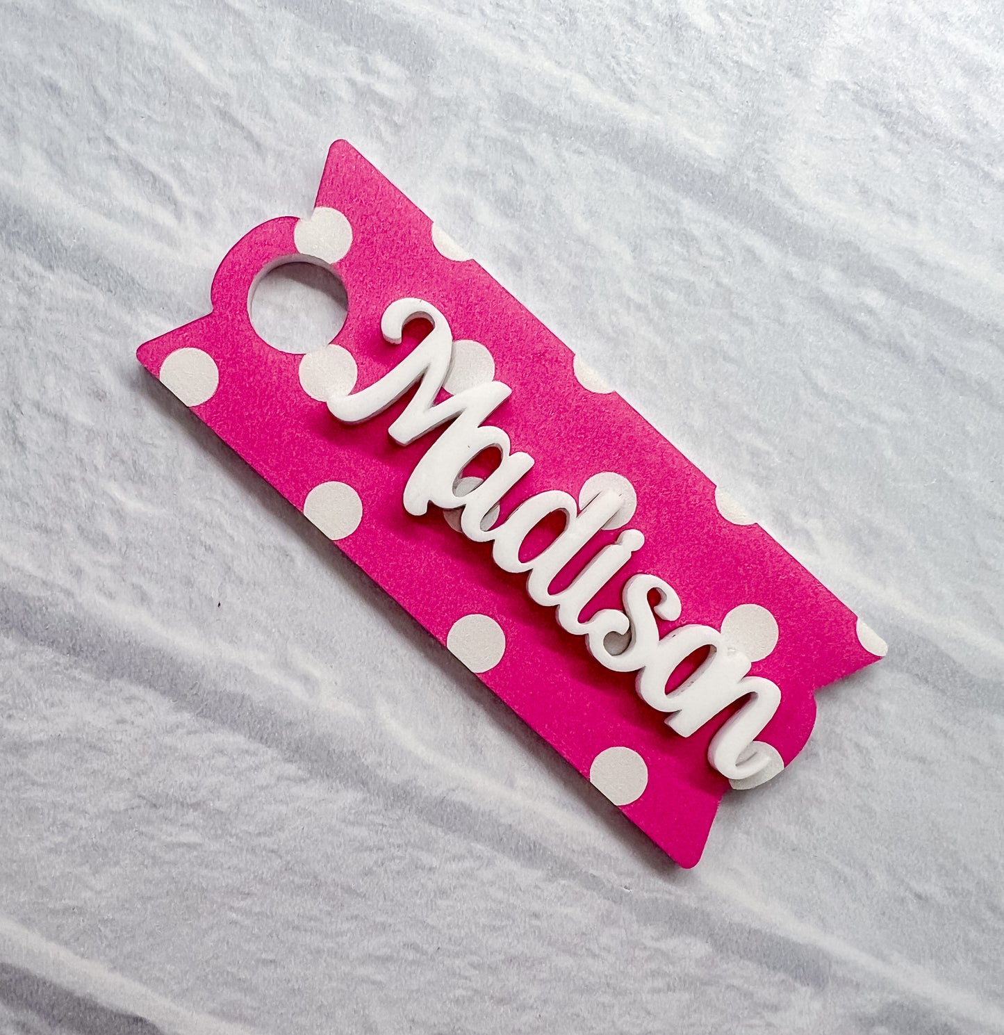 Pink Polka Dot Stanley Name Topper