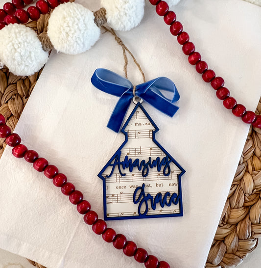 Blue Amazing Grace Ornament