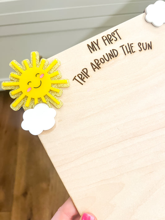 First Birthday Sunshine Handprint Board