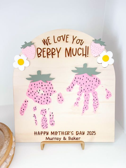 We Love You Berry Much Mother’s Day Handprint Board