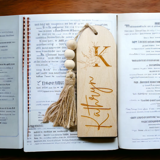 Personalized Peony Bookmark