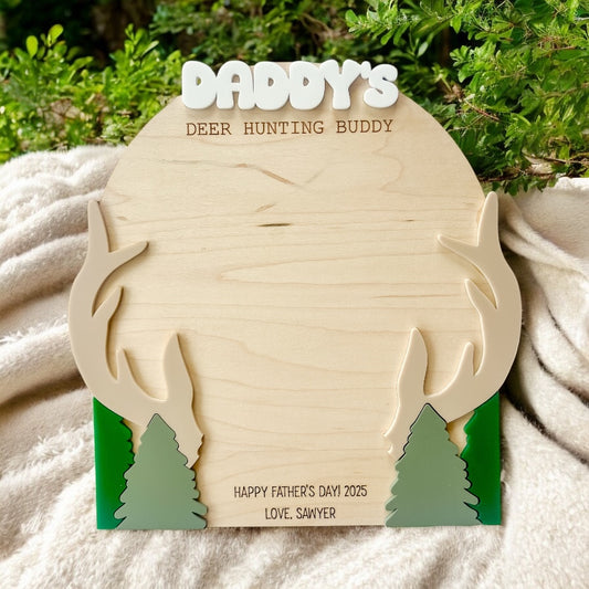 Deer Hunting Father’s Day Handprint Sign