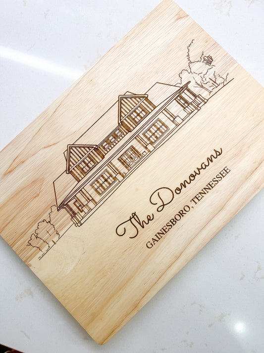 Home Sketch Cutting Board